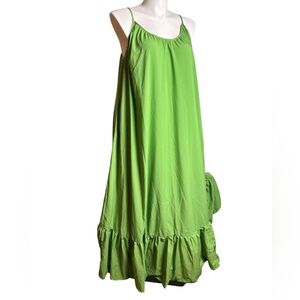 Plus Size 4XL Sundress Flowy Green Sleeveless Nightgown Beach Coverup NWOT